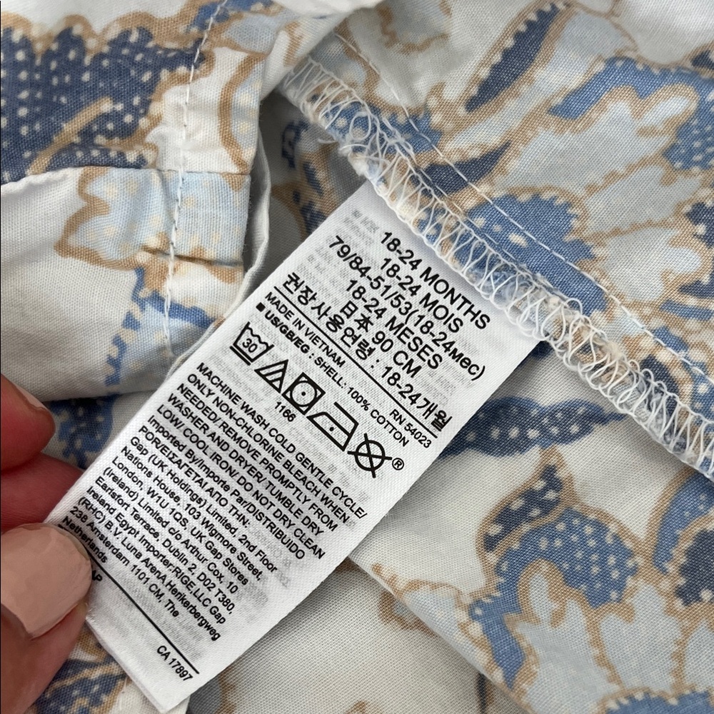 GAP Kids Floral Tank Top in Blue and Tan - Picture 6 of 7